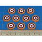 Premium Printed WWII British Air Force Roundel Pacific Theater Tokens (10)