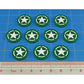 Premium Printed WWII American Army Green Roundel Faction Tokens (10)