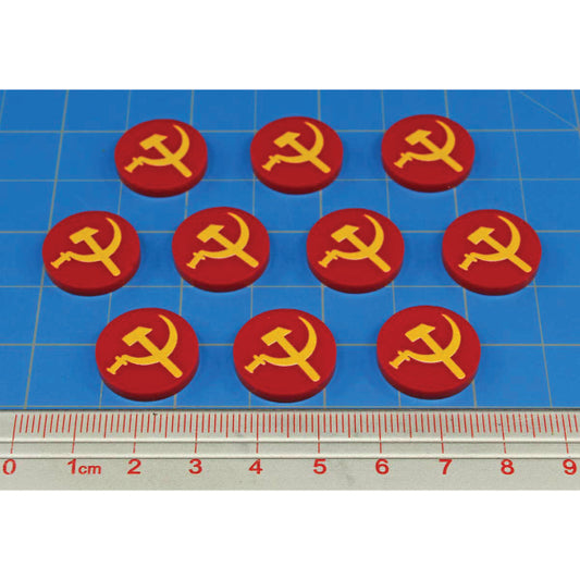Premium Printed WWII Soviet Union Hammer and Sickle Faction Tokens (10)