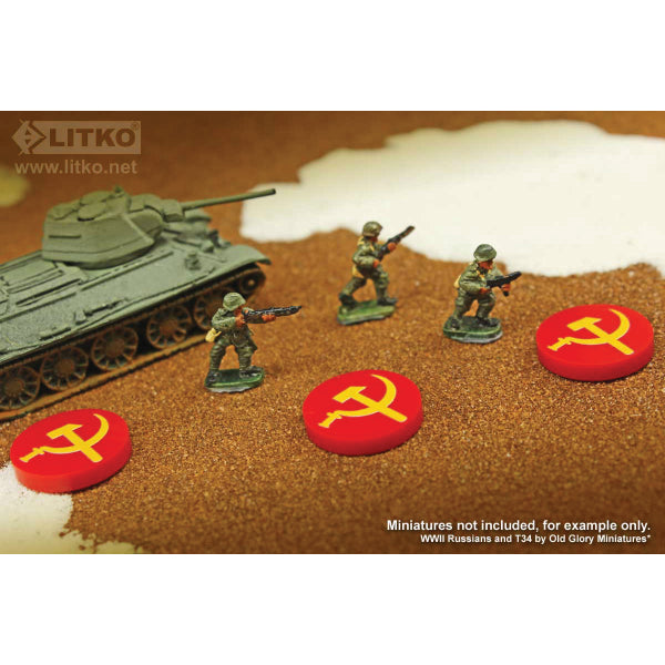 Premium Printed WWII Soviet Union Hammer and Sickle Faction Tokens (10)