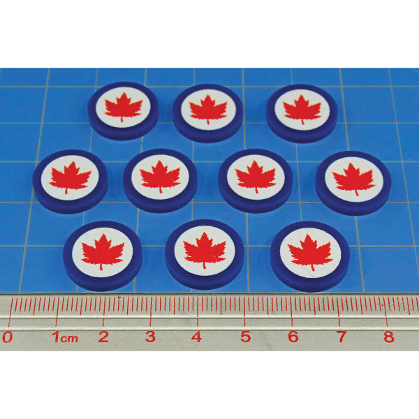 Premium Printed WWII Royal Canadian Air Force Roundel Faction Tokens (10)