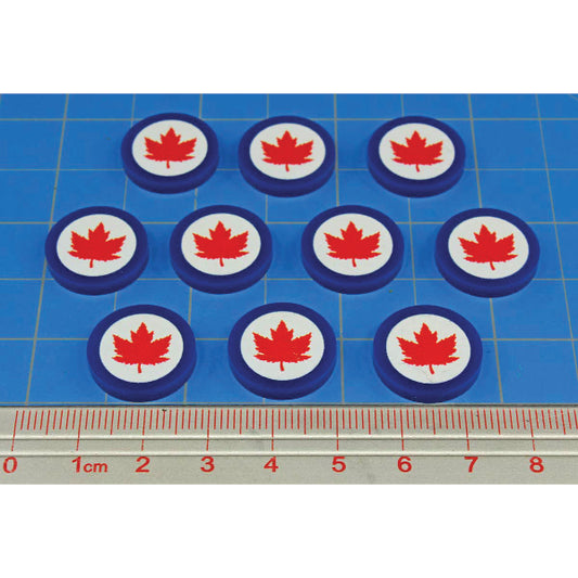 Premium Printed WWII Royal Canadian Air Force Roundel Faction Tokens (10)