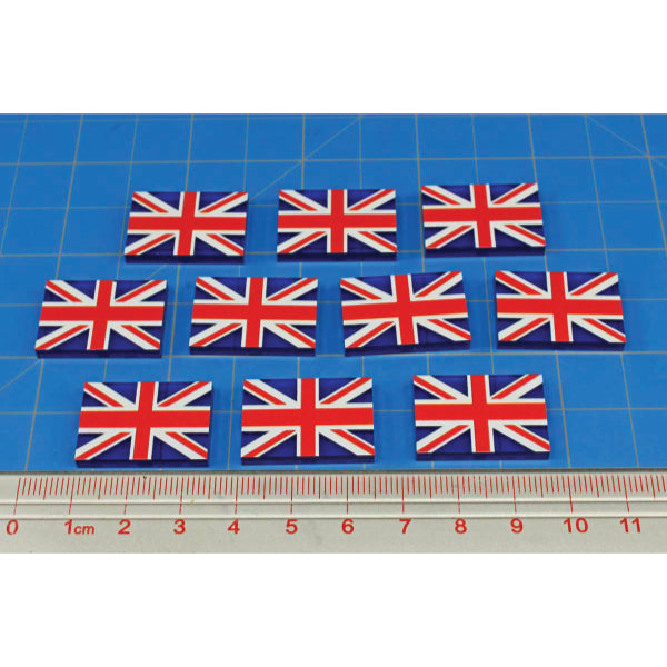 Premium Printed WWII United Kingdom Flag Tokens (10)