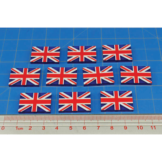 Premium Printed WWII United Kingdom Flag Tokens (10)