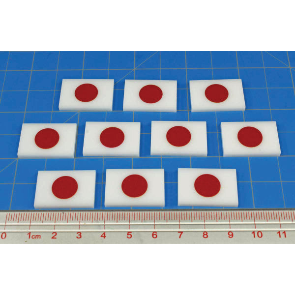 Premium Printed WWII Imperial Japanese Flag Tokens (10)