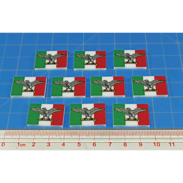 Premium Printed WWII Italian Social Republic Flag Tokens (10)