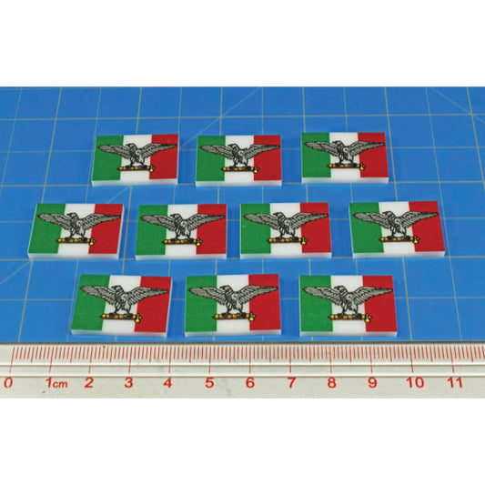Premium Printed WWII Italian Social Republic Flag Tokens (10)