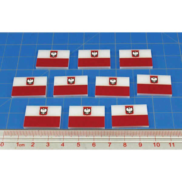 Premium Printed WWII Polish Republic Flag Tokens (10)