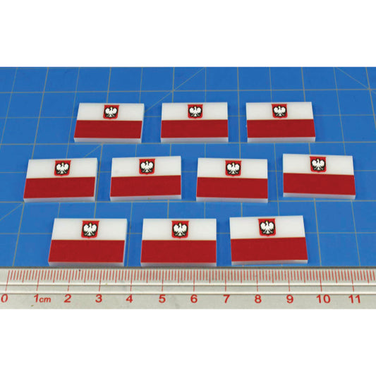Premium Printed WWII Polish Republic Flag Tokens (10)