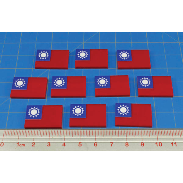 Premium Printed WWII Republic of China Flag Tokens (10)