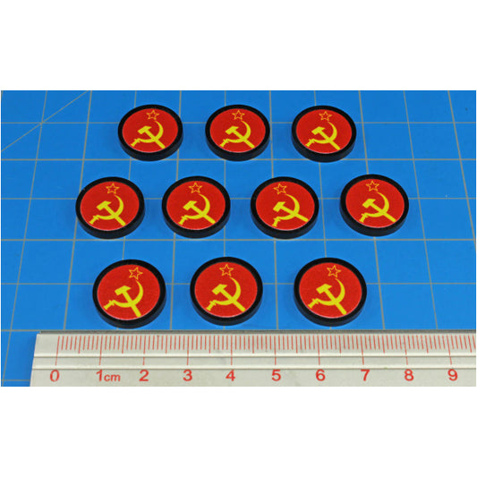 Premium Printed WWII Russia Hammer and Sickle Faction Tokens (10)