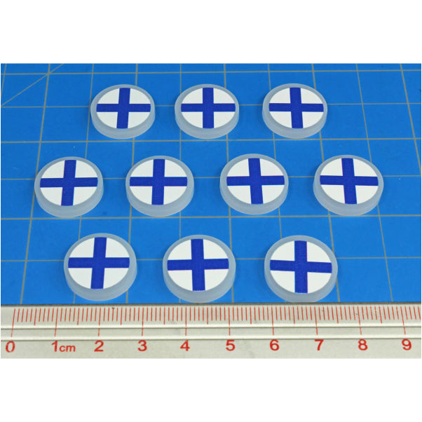 Premium Printed WWII Finland Civil Ensign Winter War Faction Tokens (10)