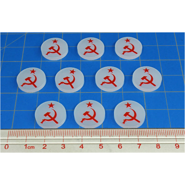 Premium Printed WWII Soviet Hammer and Sickle Winter War Faction Tokens (10)