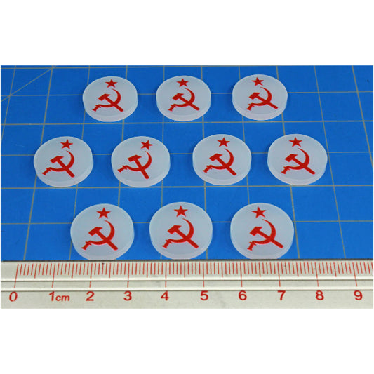 Premium Printed WWII Soviet Hammer and Sickle Winter War Faction Tokens (10)