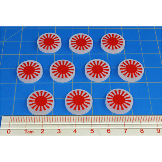 Premium Printed WWII Japan Rising Sun Winter War Faction Tokens (10)