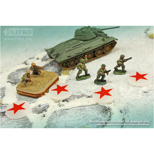 Premium Printed WWII Russian Red Star Winter War Faction Tokens (10)
