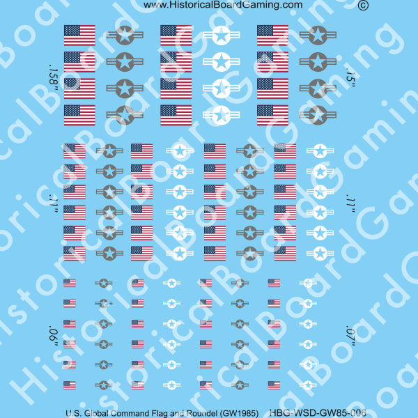 Decal Sheet, US Global GW-1985
