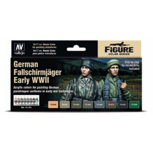 Vallejo, German Fallschirmjager Early WWII Paint Set - 17ml Bottle (8/Set)