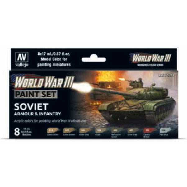 Vallejo, WWII Soviet Armor and Infantry Paint Set - 17ml Bottle (8/Set)