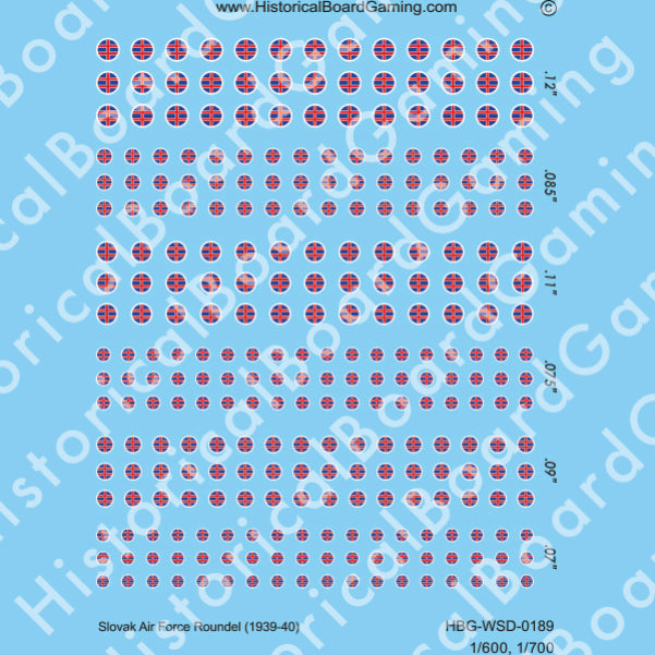 Decal Sheet, Slovak Air Force Roundel (1939-40)