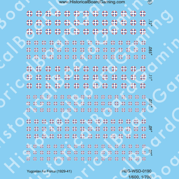 Decal Sheet, Yugoslav Air Force Roundel (1929-41)