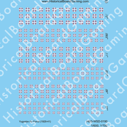 Decal Sheet, Yugoslav Air Force Roundel (1929-41)