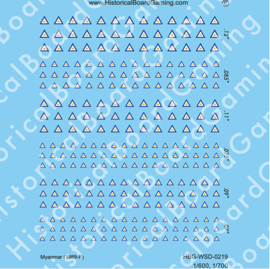Decal Sheet, Myanmar (1989-P)