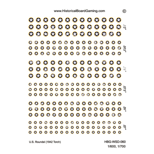 Decal Sheet, US Roundel (1942) Torch
