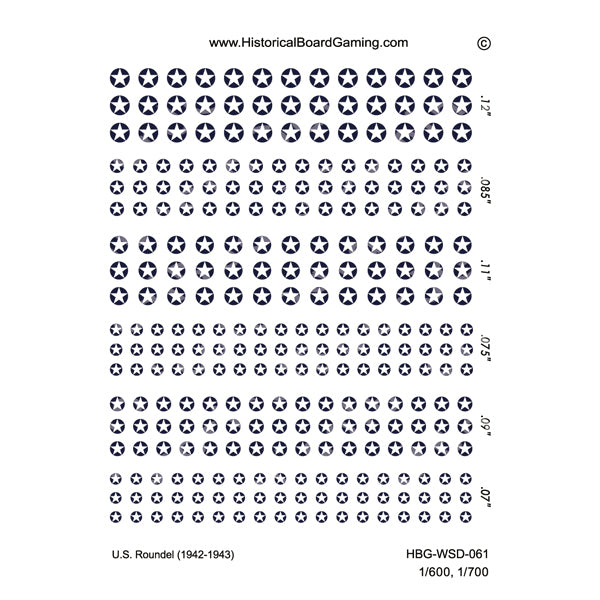 Decal Sheet, U.S. Roundel (1942-1943)