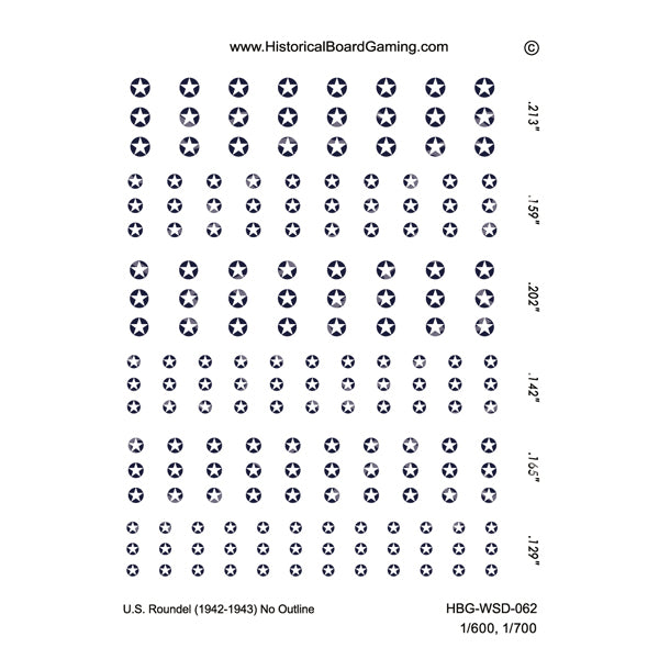 Decal Sheet, U.S. Roundel (1942-1943) No Outline