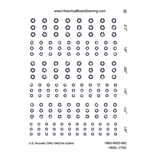 Decal Sheet, U.S. Roundel (1942-1943) No Outline