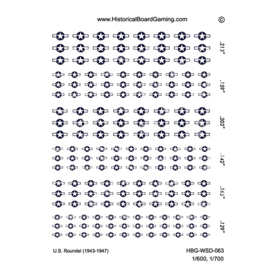 Decal Sheet, U.S. Roundel (1943-1947)