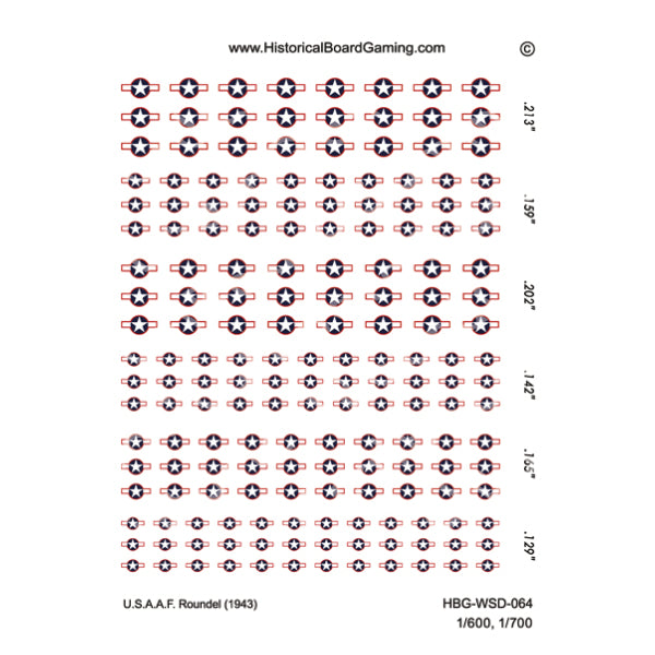 Decal Sheet, USAAF Roundel (1943)