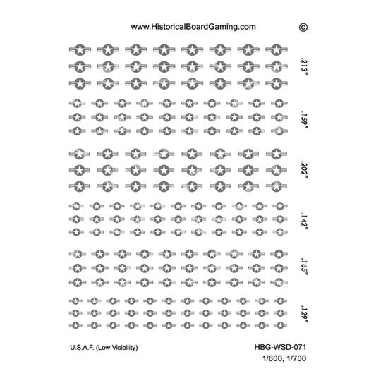 Decal Sheet, U.S.A.F. (Low Visibility)