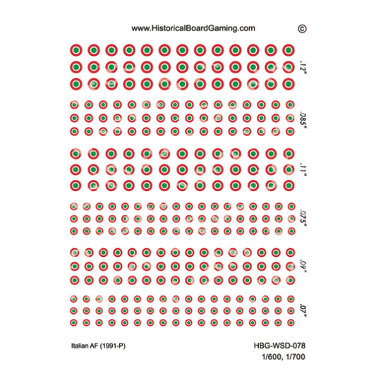 Decal Sheet, Italian AF (1991-P)