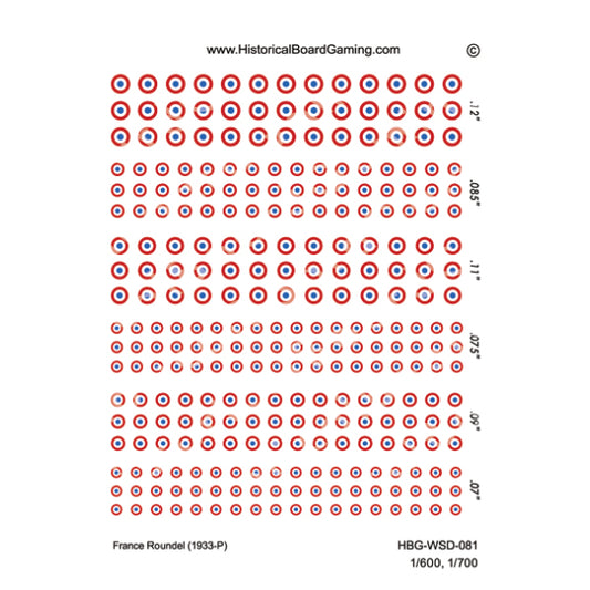 Decal Sheet, France Roundel (1933-P)