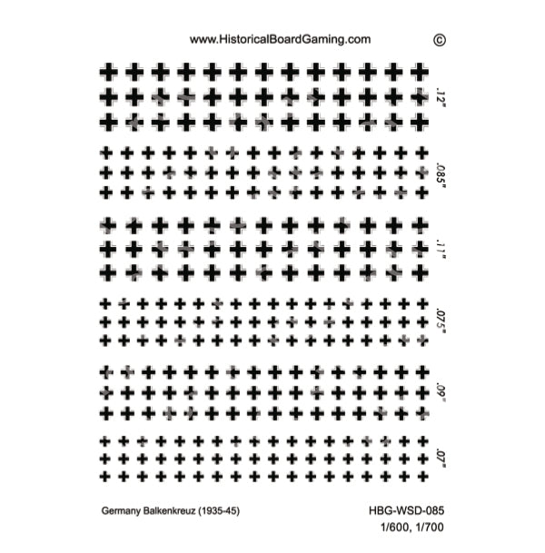 Decal Sheet, Germany Balkenkreuz (1935-1945)