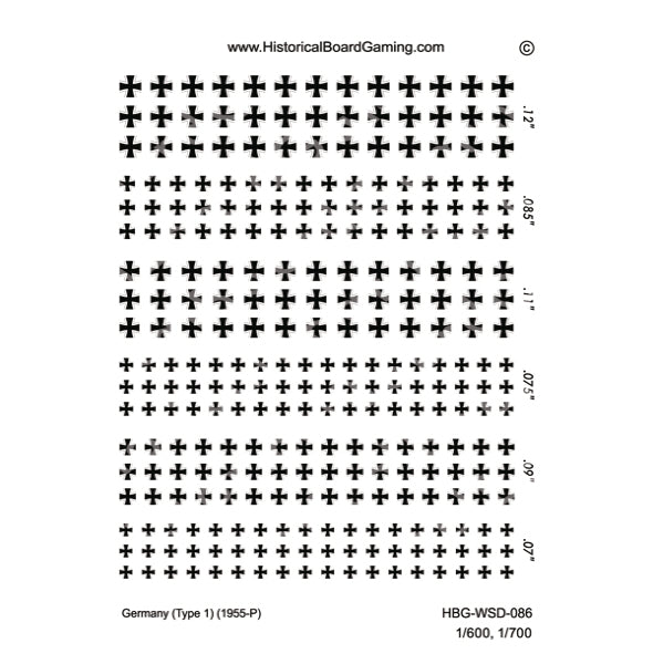 Decal Sheet, Germany (Type 1) (1955-P)