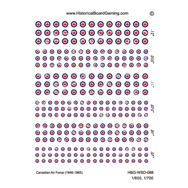 Decal Sheet, Canadian Air Force (1946-1965)