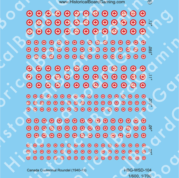 Decal Sheet, Canada Centennial Roundel (1967)