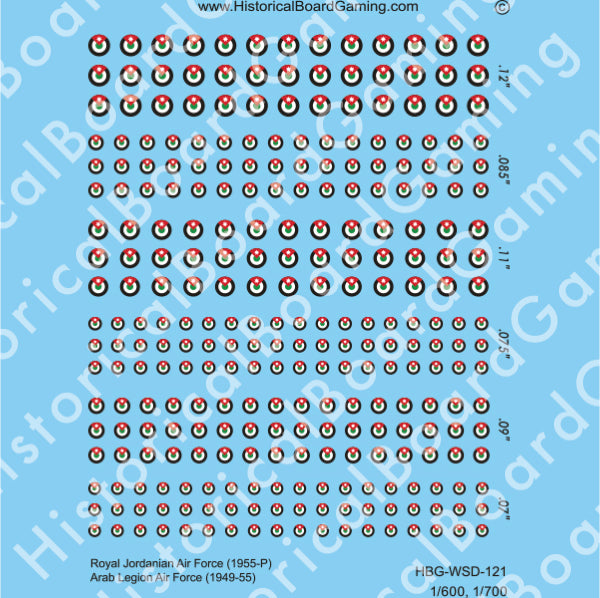 Decal Sheet, Jordanian Air Force (1955-P) Arab Legion Air Force (1949-55)