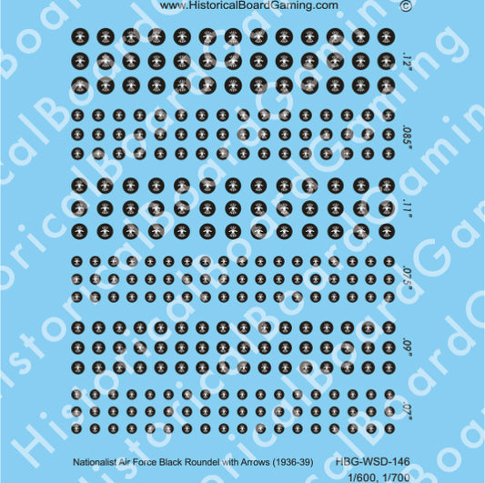 Decal Sheet, Nationalist Air Force Black Roundel with Arrows (1936-39)