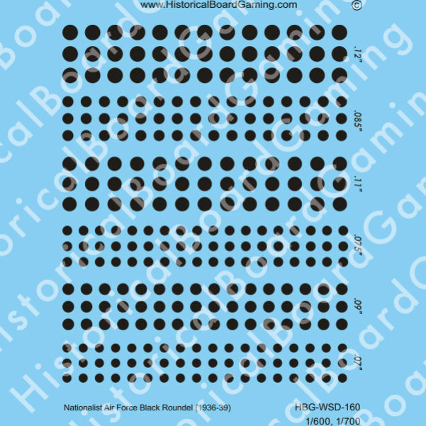 Decal Sheet, Spanish Nationalist Air Force Black Roundel (1936-39)