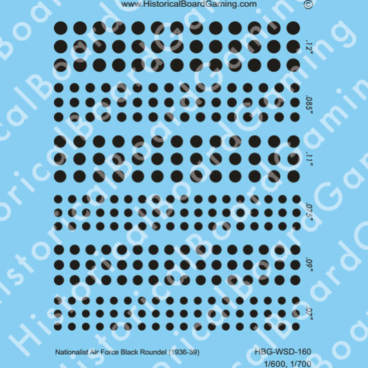 Decal Sheet, Spanish Nationalist Air Force Black Roundel (1936-39)