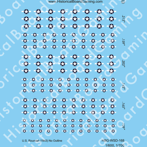 Decal Sheet, US Roundel (1943) No Outline