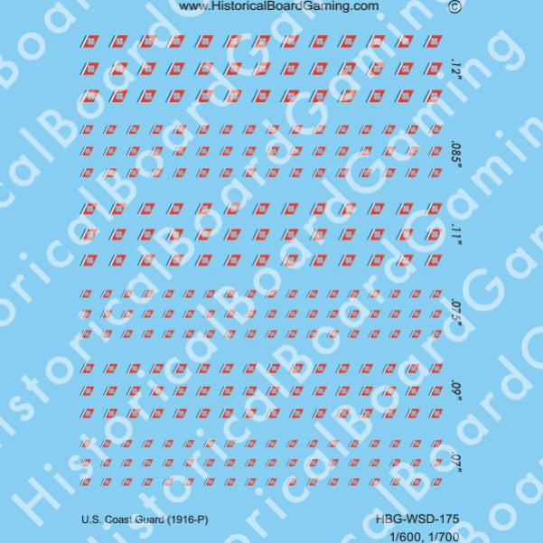 Decal Sheet, US Coast Guard (1916-P)