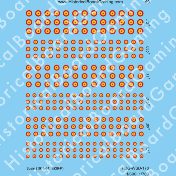 Decal Sheet, Spain (1911-31, 1939-P)