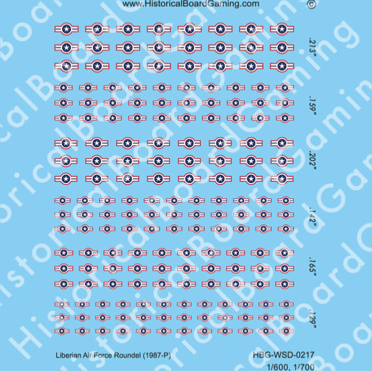 Decal Sheet, Liberian Air Force (1987-P)