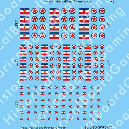 Decal Sheet, Yugoslavia GW-1985