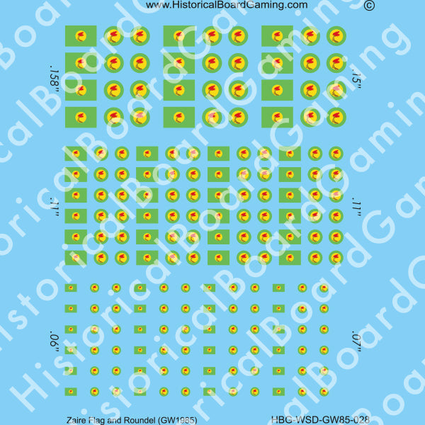 Decal Sheet, Zaire GW-1985